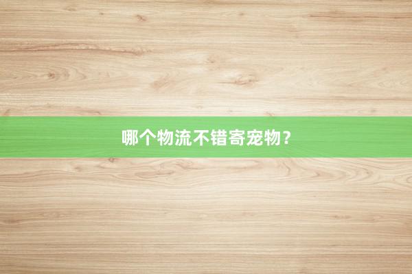 哪个物流不错寄宠物？