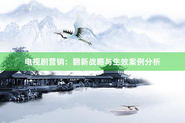 电视剧营销：翻新战略与生效案例分析